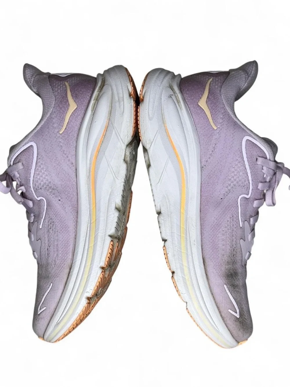 Hoka Lavender and White Women's Sneakers with Peach Accents